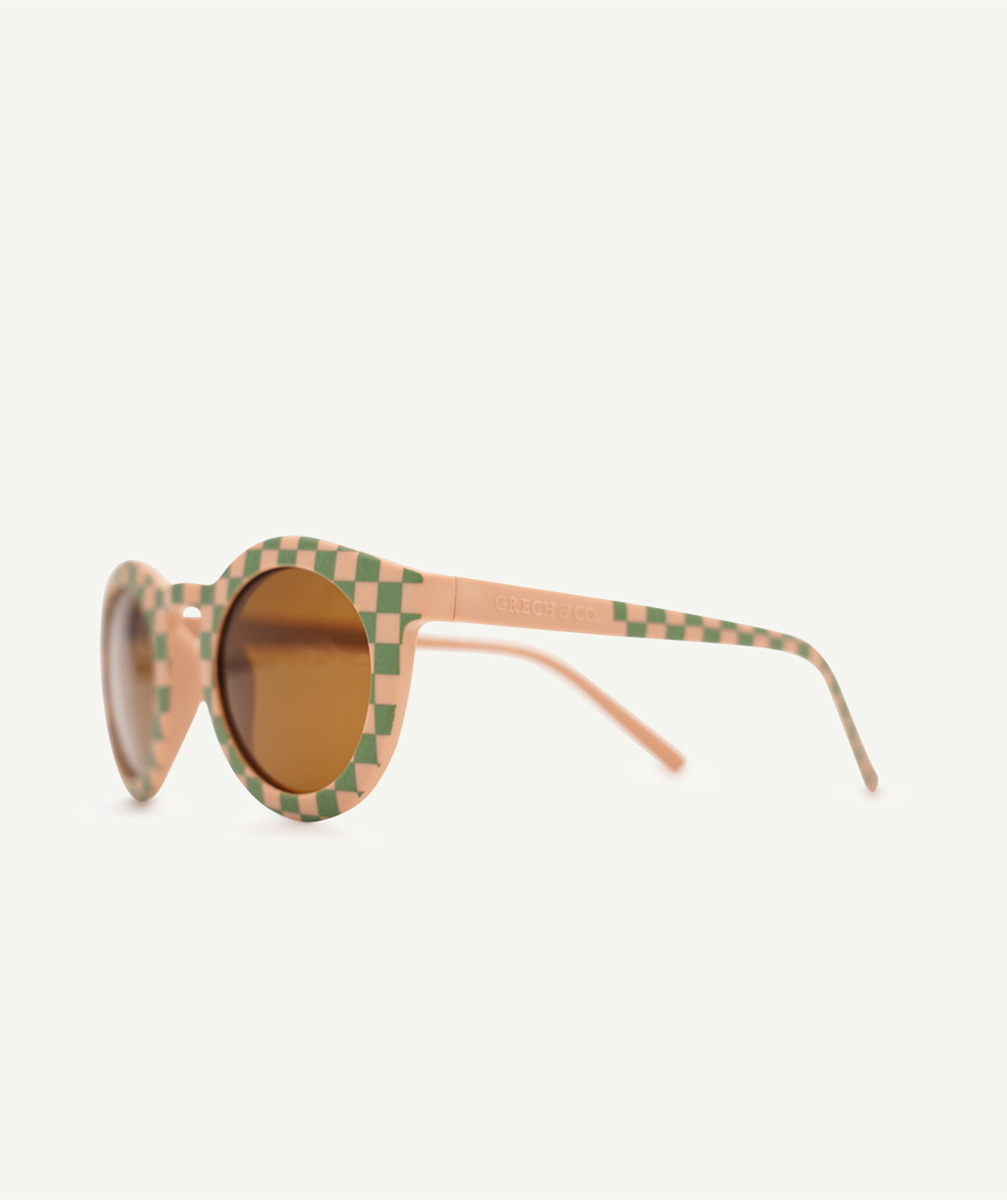 GRECH & CO.LUNETTES DE SOLEIL BÉBÉ 0-2 ANS CLASSIC DAMIER VERT ET ROSE