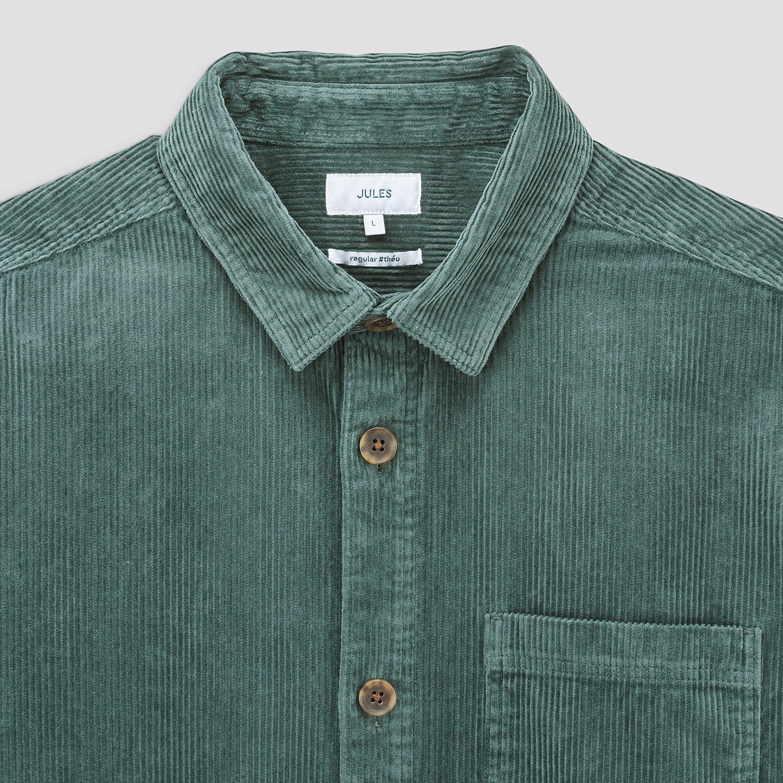 Surchemise velours unie Bleu moyen