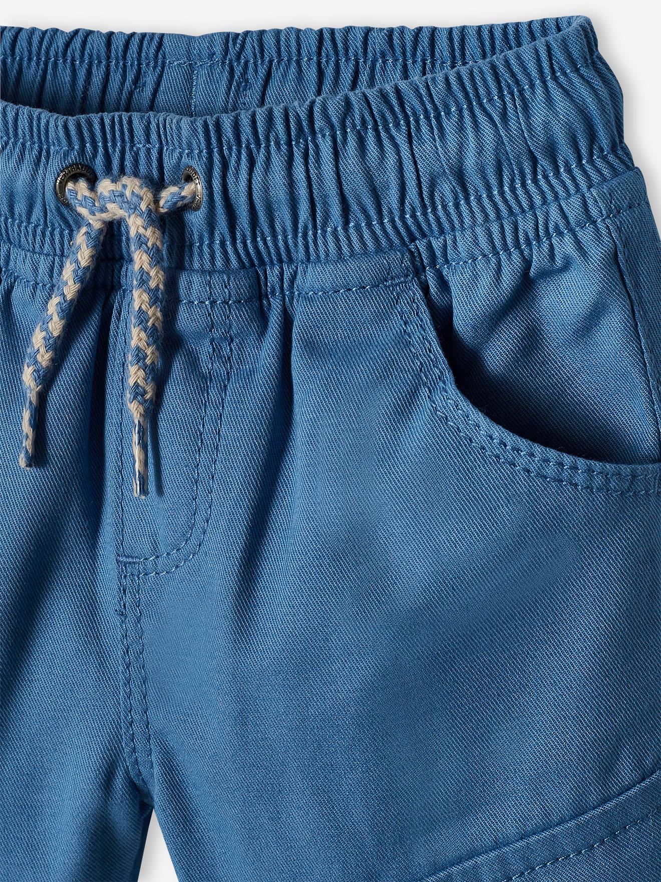 calça cargo jeans azul bebê