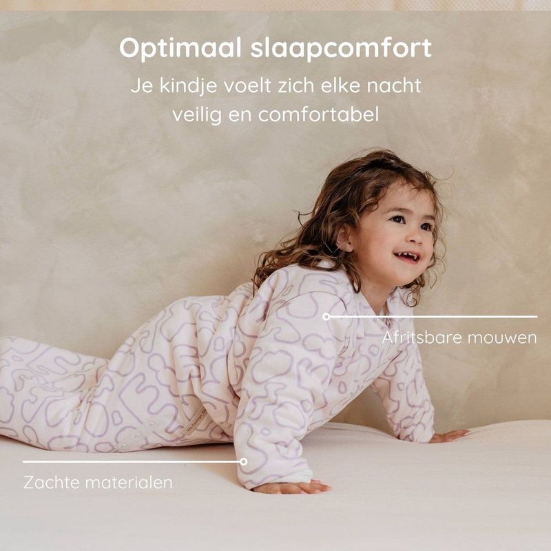Puckababy Slaapzak 4 Seizoenen Baby - Zomerslaapzak en Winterslaapzak (6m-2,5j) - TOG 0.25 tot TOG 2.5 - Grafitti Clouds