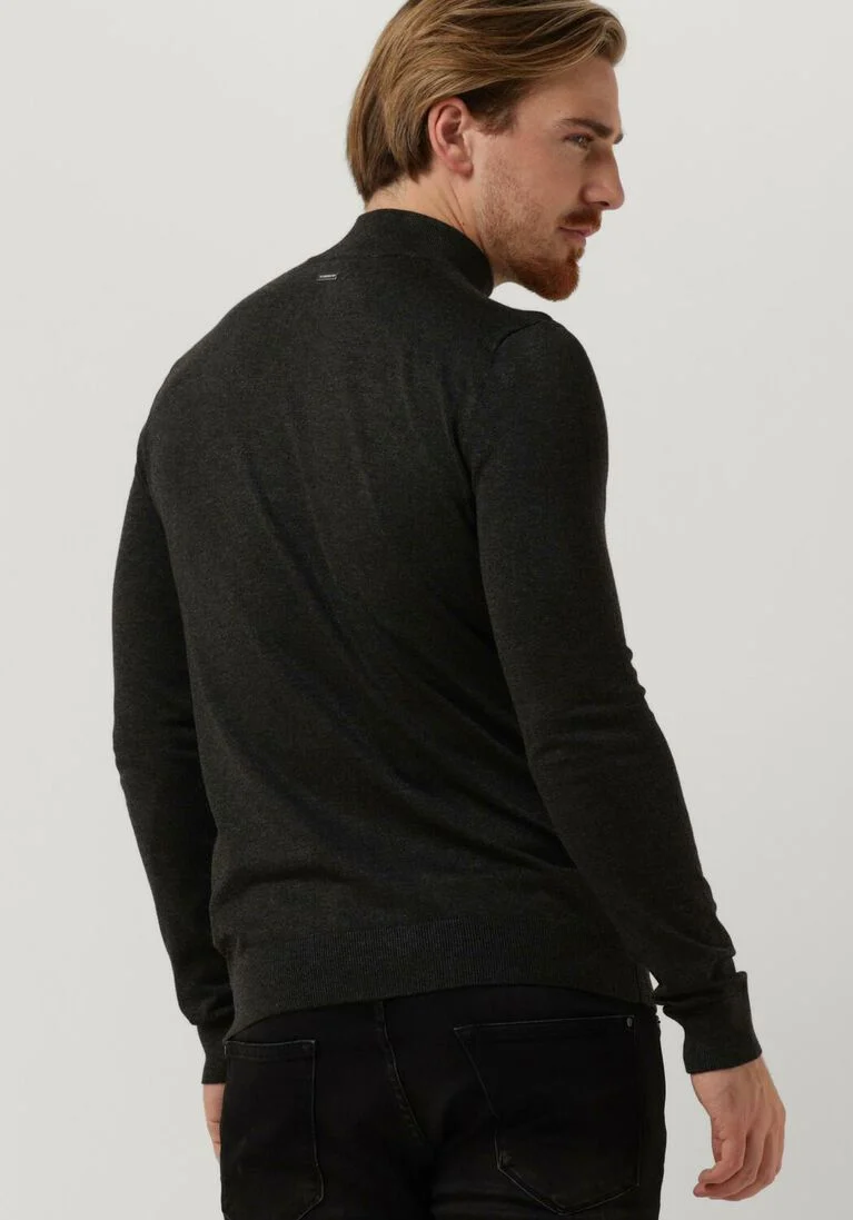 PUREWHITE donkergrijze purewhite coltrui essential knit mockneck ls