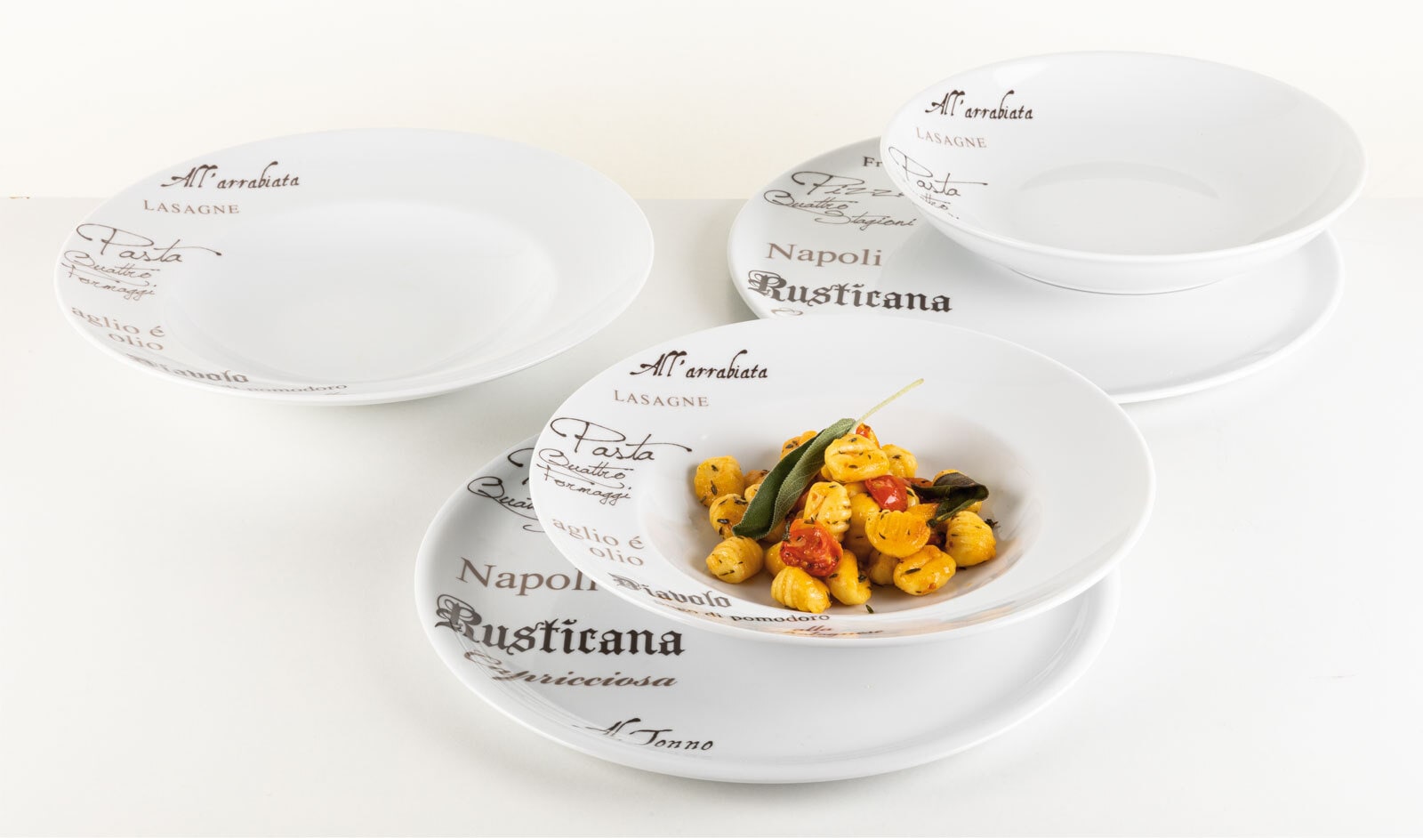 CreaTable Pizzateller GUSTOSO 33 cm Porzellan weiß