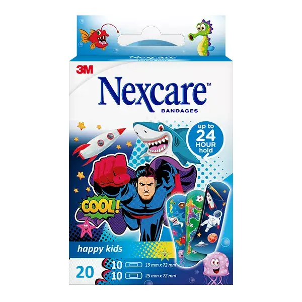 Nexcare™ Happy Kids Curativos Refrescantes Sortidos - Pacote com 20 Unidades