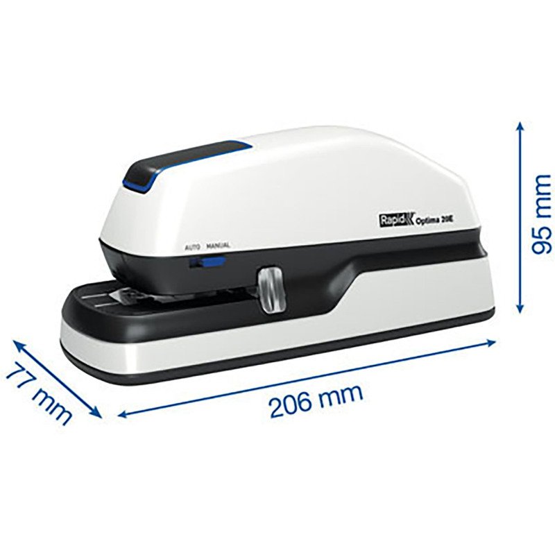 Agrafeuse électrique Optima 20, capacité 20 feuilles, agrafes 24/6-26/6. alimentation piles ou secteur