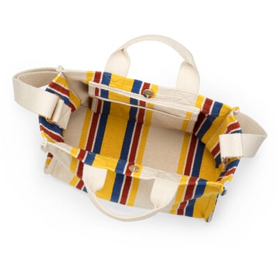 Damen-Handtasche N° 45 gestreift, natur-gelb