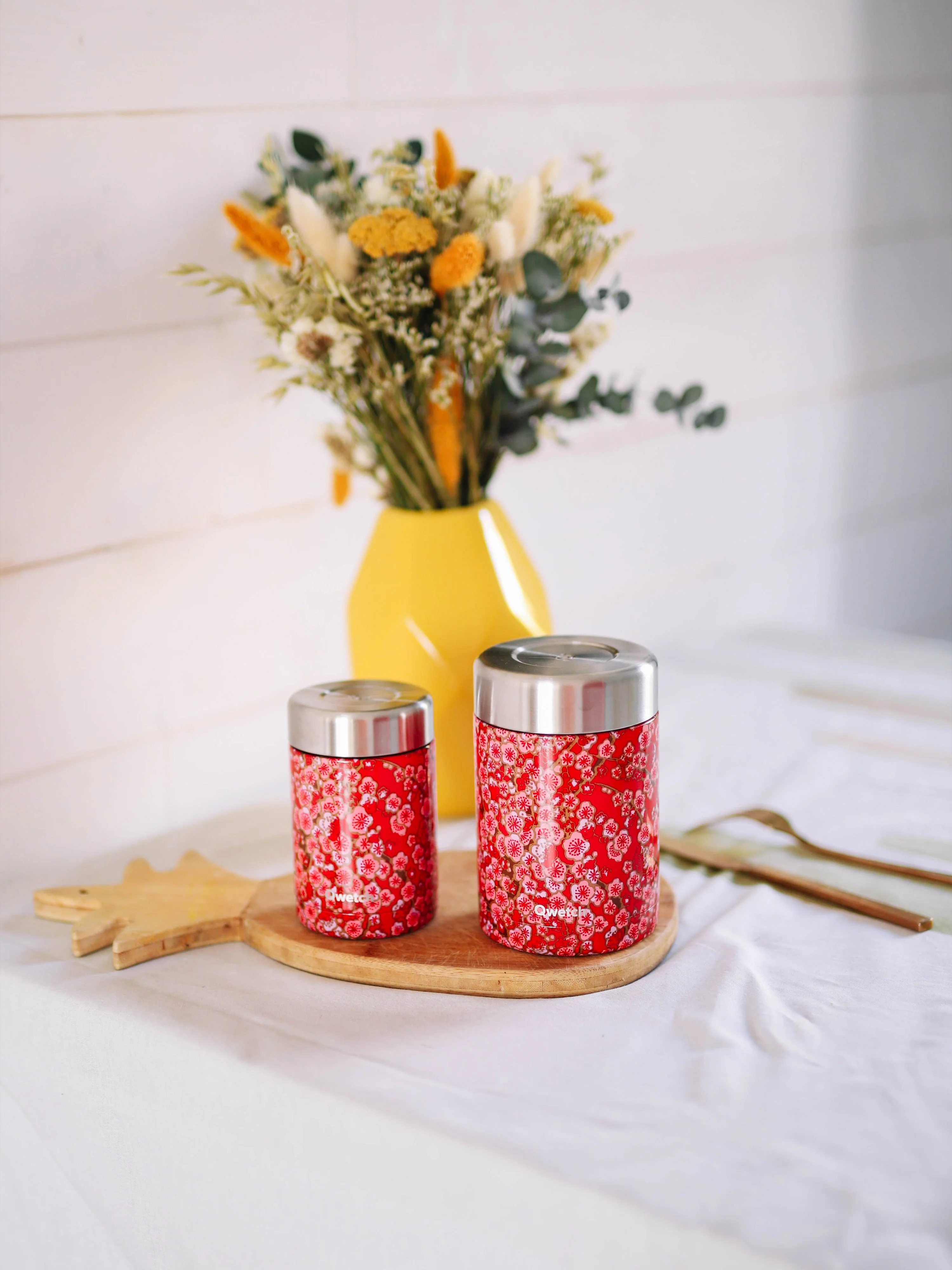 Boîte Repas Isotherme Flowers Rouge - Qwetch