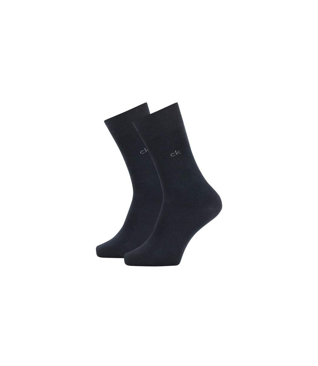 CALVIN KLEIN Lot 2 paires de Chaussettes Homme Coton CASUAL Navy