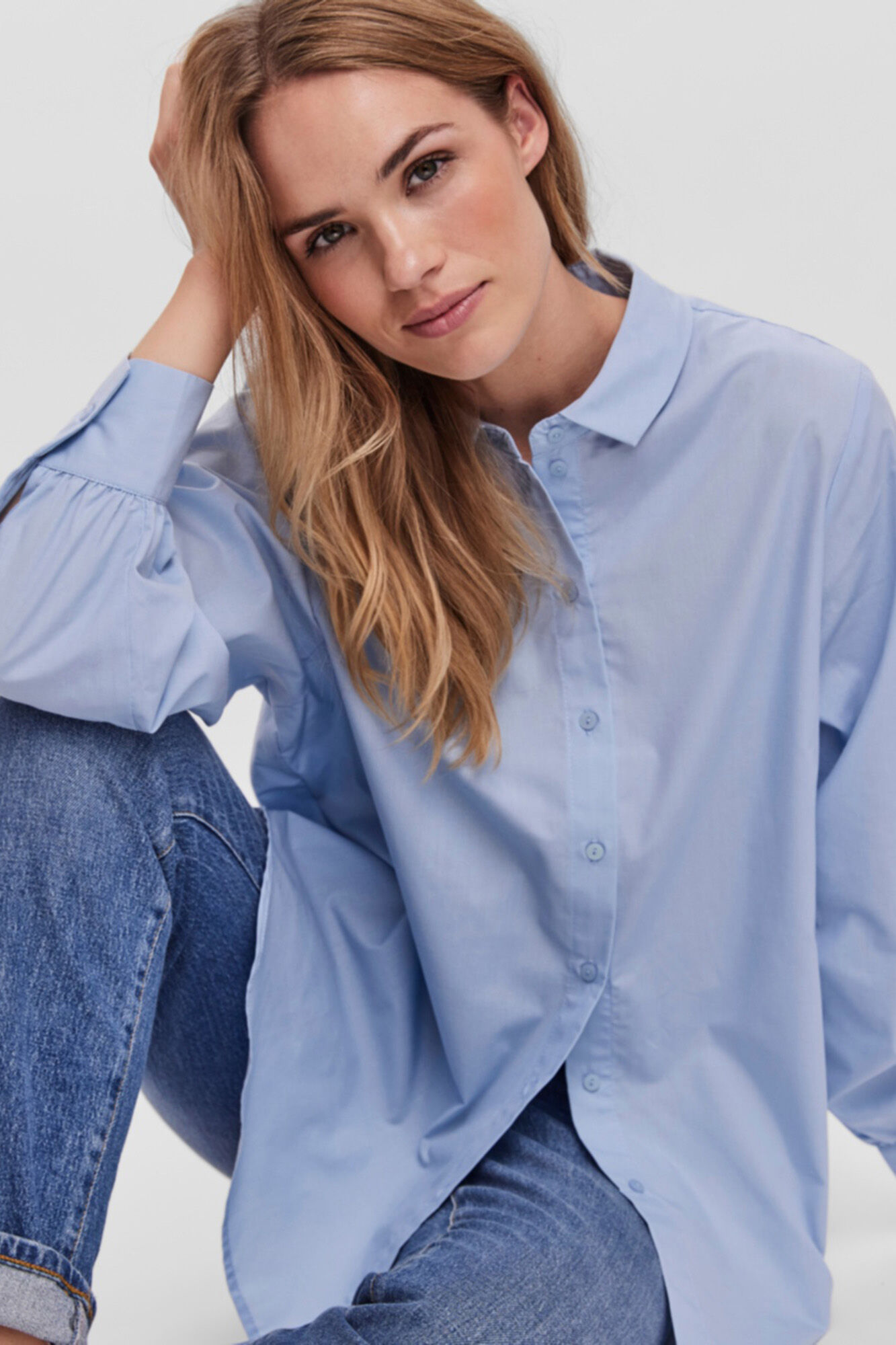 Camisa comprida - Azul