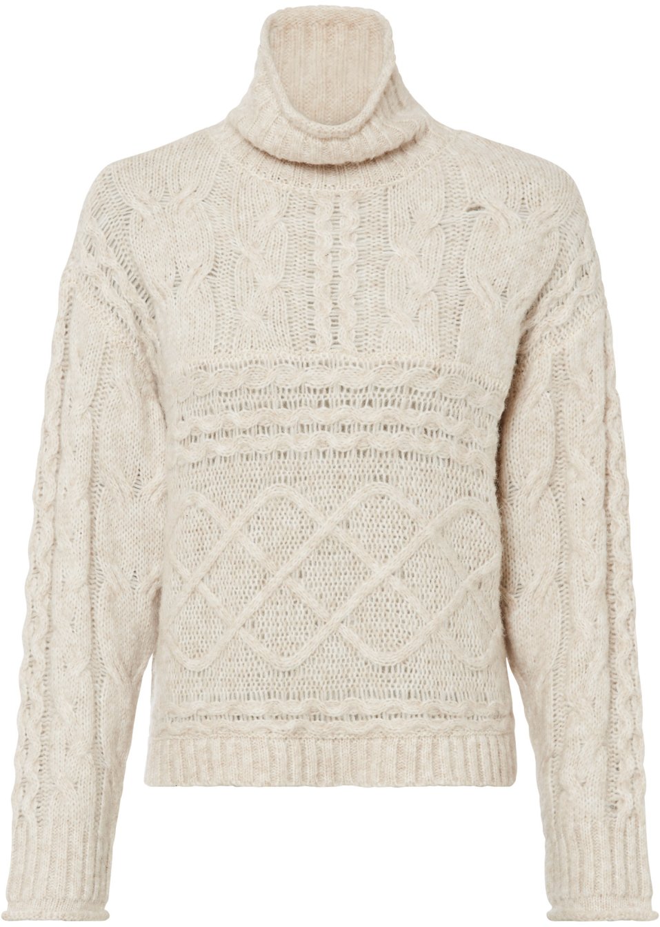 Pull en maille à torsades