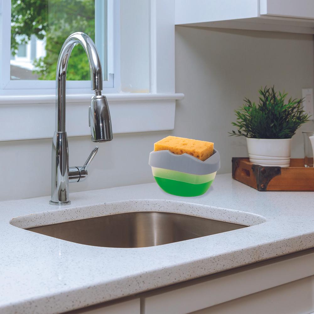 DISTRIBUTEUR DE SAVON PORTE EPONGE