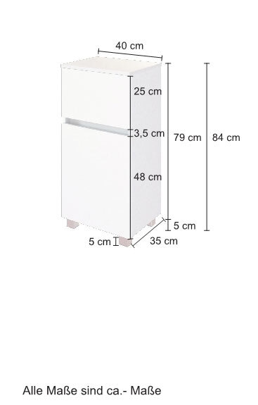 Unterschrank BAABE 40 x 79 cm Graphit matt