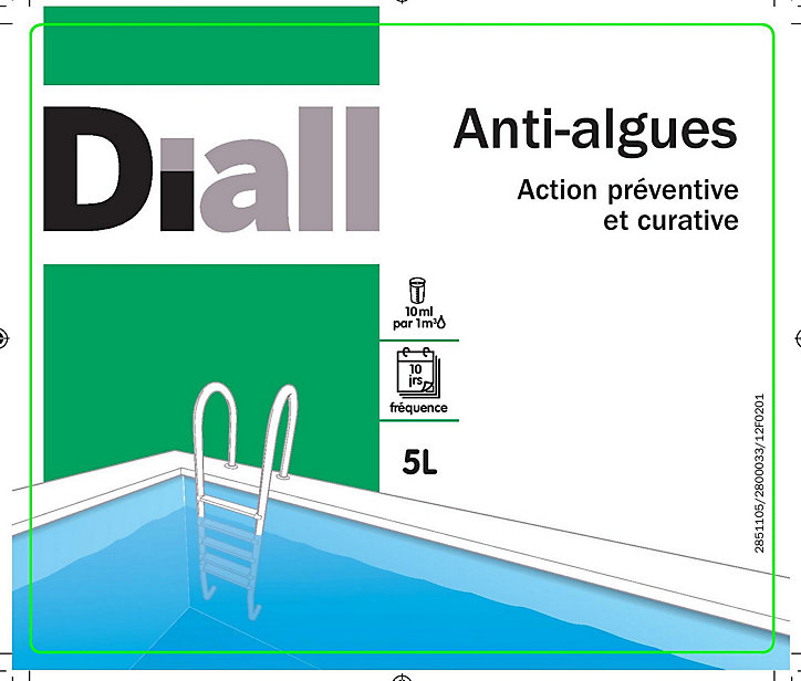 Traitement piscine Anti-algues Diall 5L