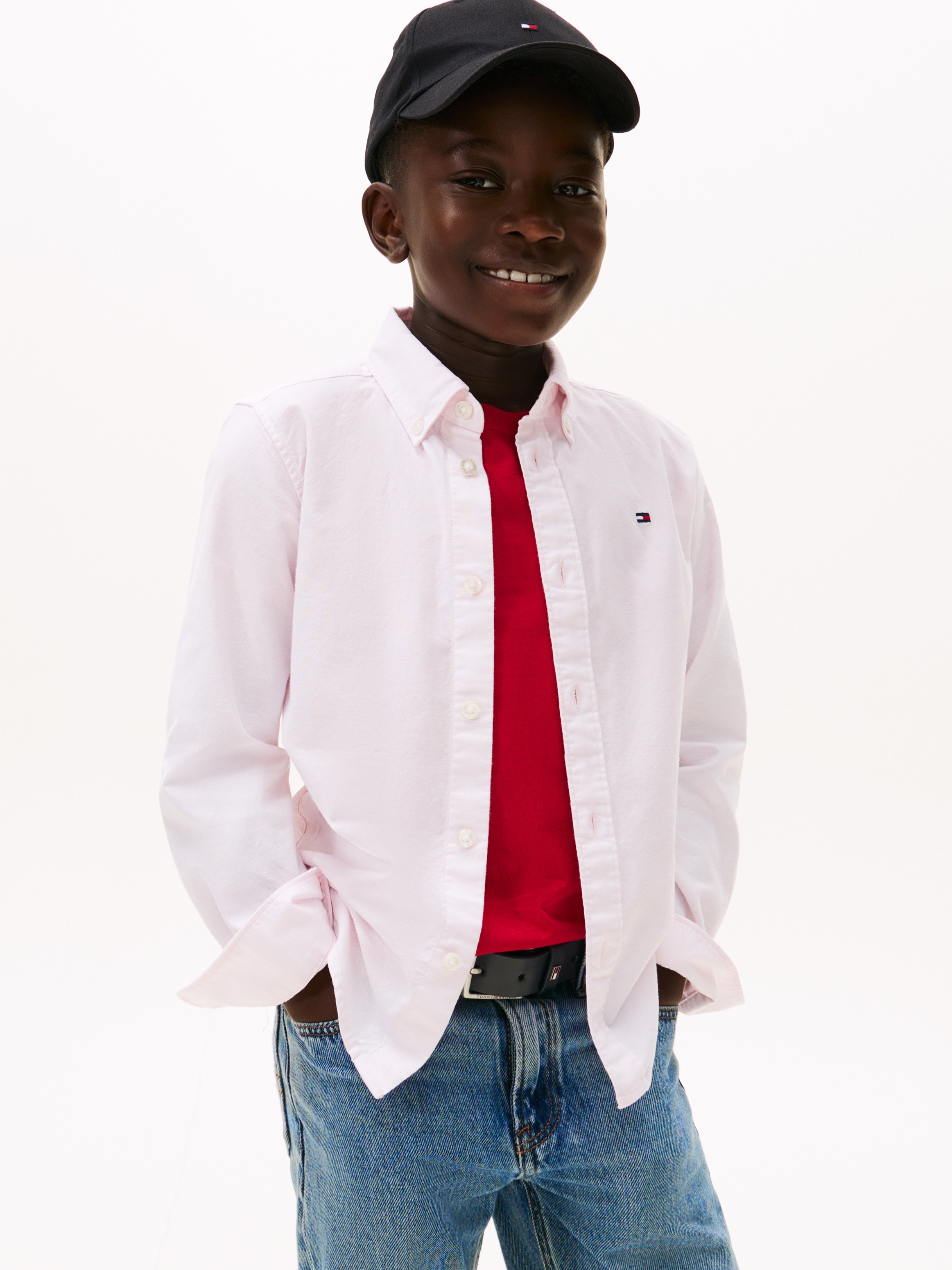 Tommy Hilfiger Langarmhemd »FLAG OXFORD SHIRT LS«, mit Logostickerei