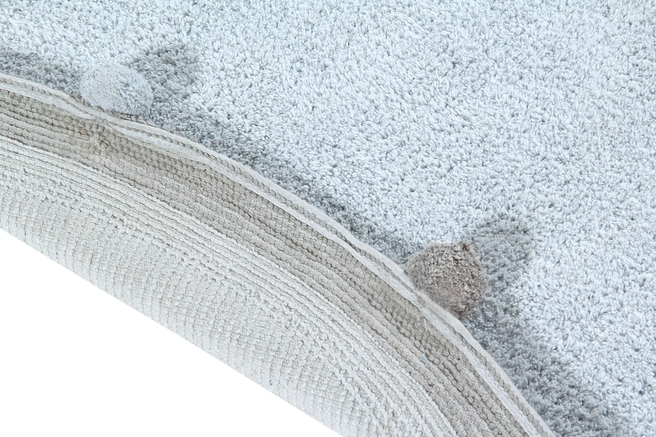 PÉTILLANT - Tapis rond lavable en coton | Bleu