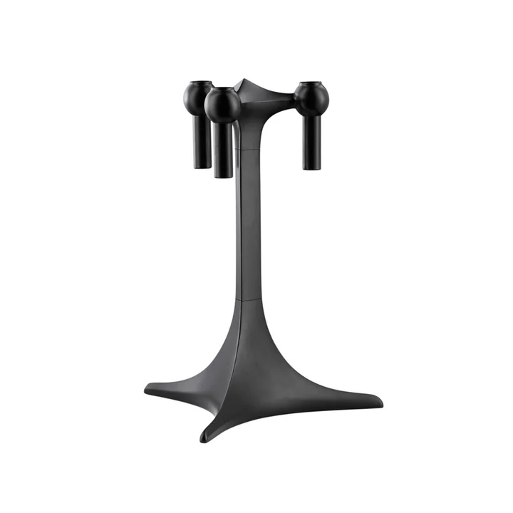 Stoff Nagel - Kerzenständer, H 23 cm, schwarz