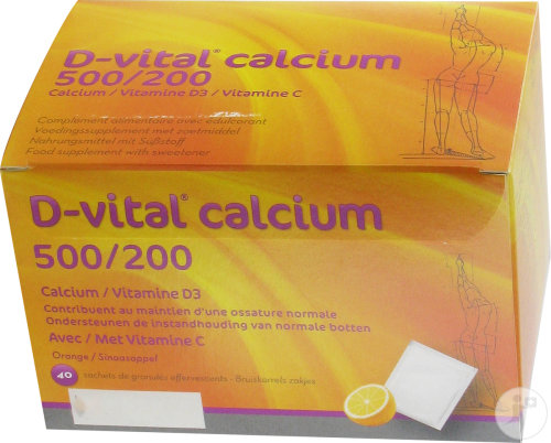 D-Vital Calcium 500/200 Orange 40 Sachets