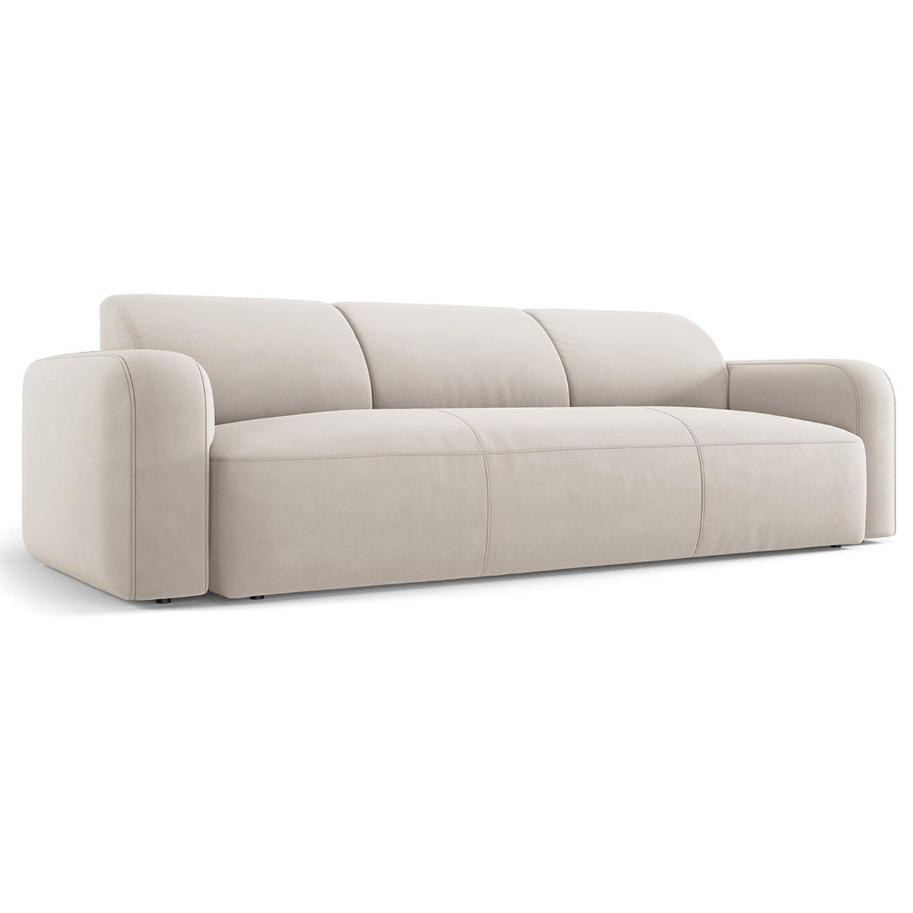 Mazzini Sofas Canapé Velours Jasmin 3 Places beige - 235x95x72 cm