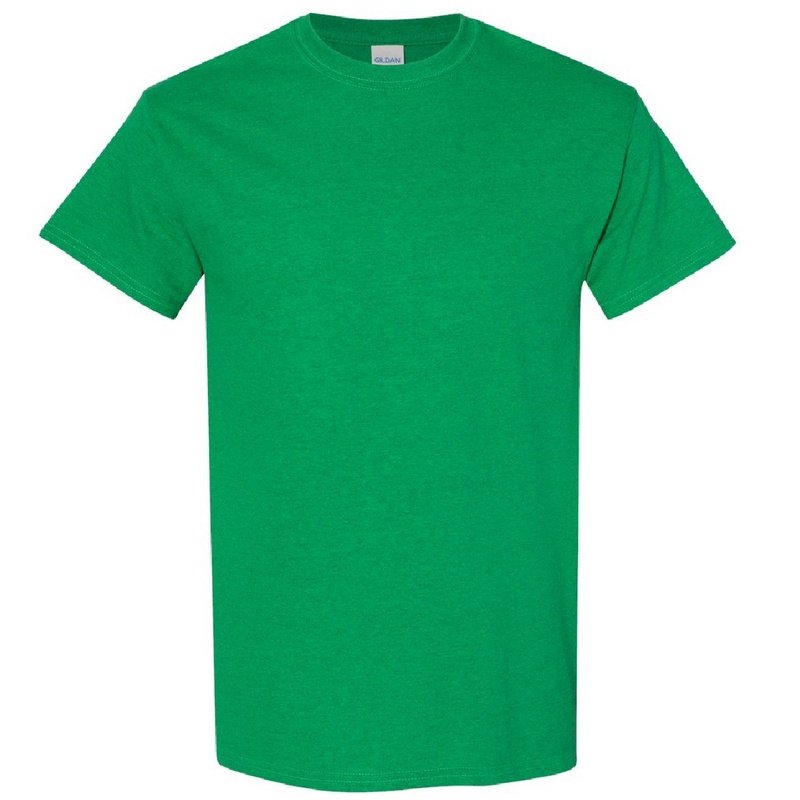 Camiseta básica de manga curta Gildan Heavy Cotton, 100% algodão grosso.