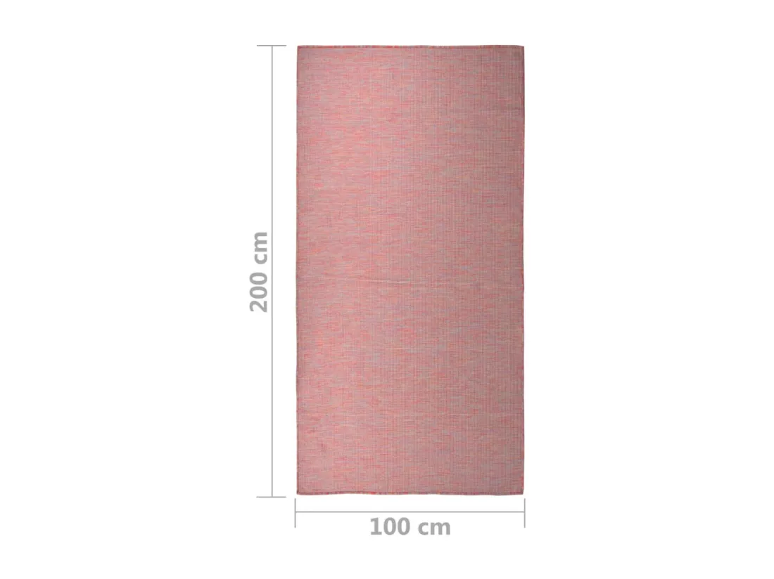 Prolenta Premium - Tapis à tissage plat d'extérieur 100x200 cm Rouge