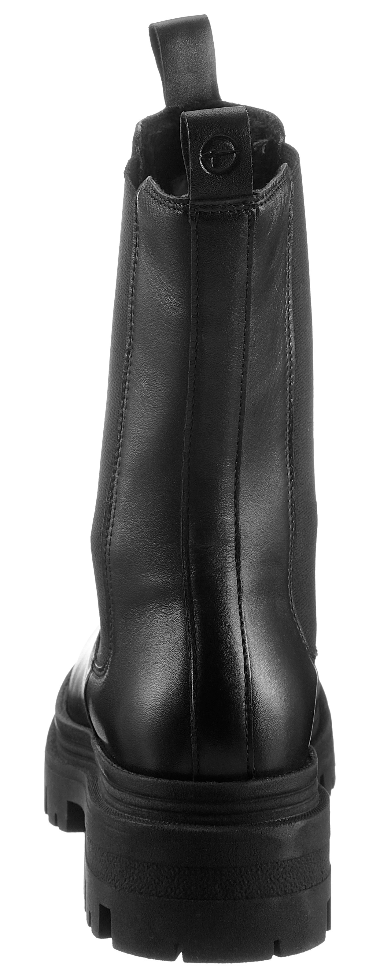 Tamaris Chelseaboots  , Blockabsatz, Schlupfboots, Kurzstiefel, beidseitige Stretcheinsätze