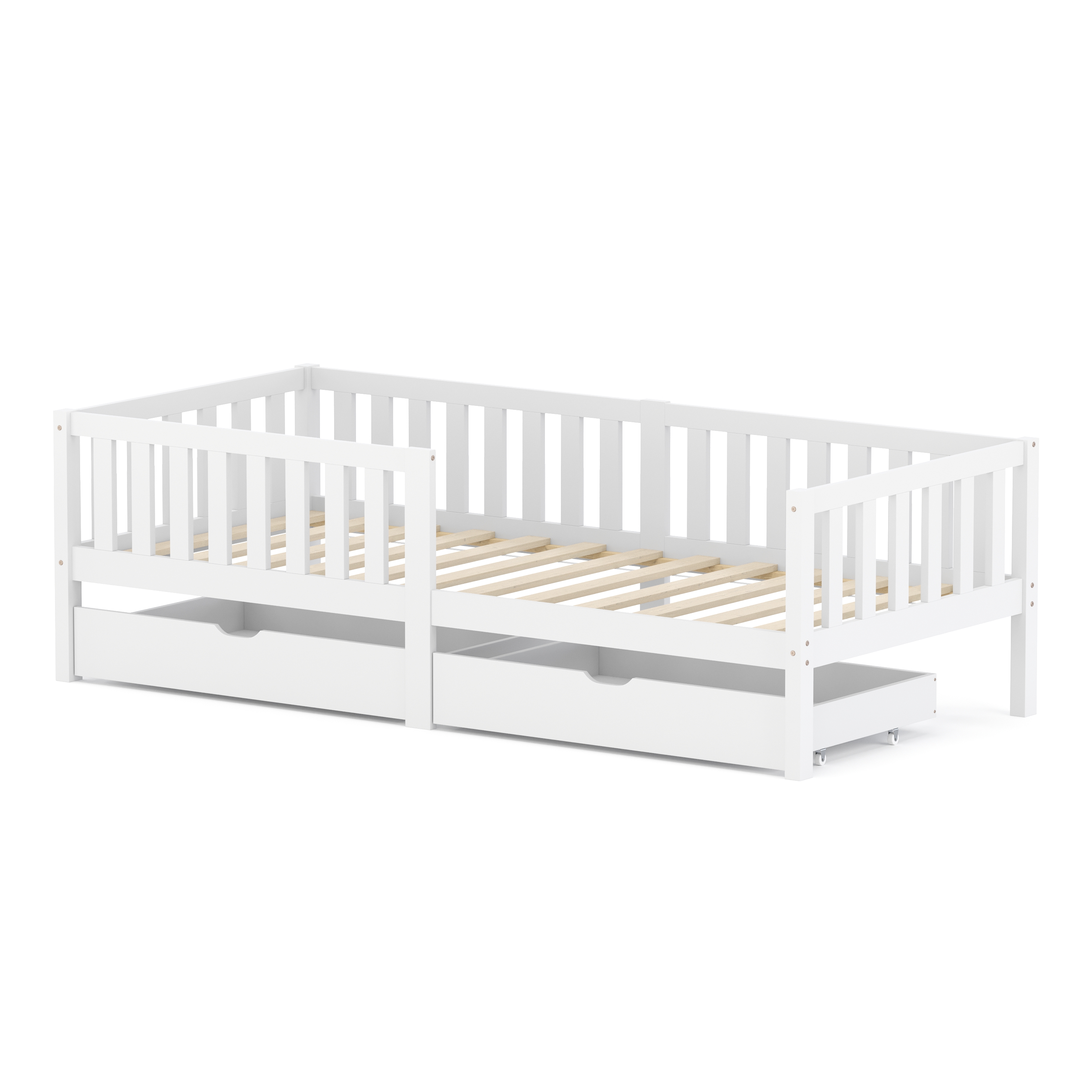 Kinderbett DORRIT mit Schubladen 90 x 200 cm weiss