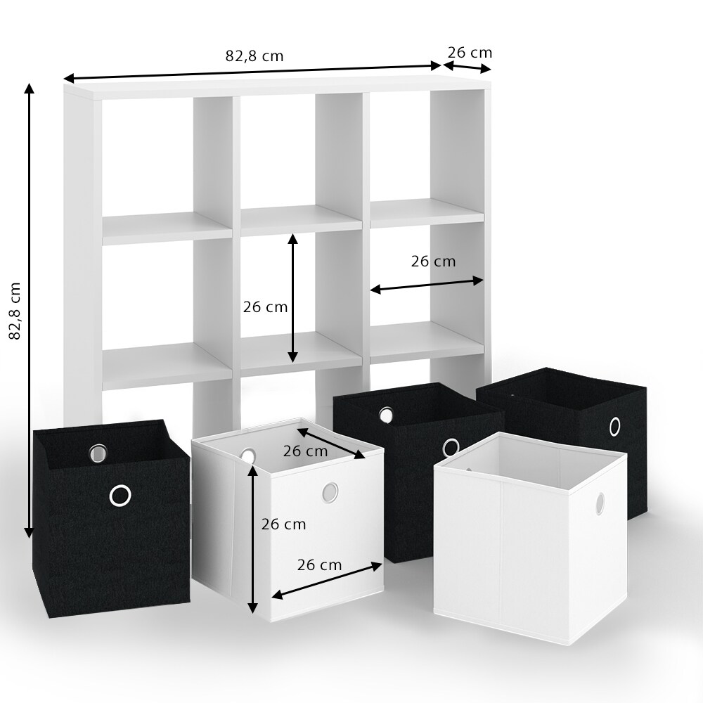 VICCO Raumteiler HYLDA 9 Fächer Weiß Standregal Regal Bücherregal Büroregal