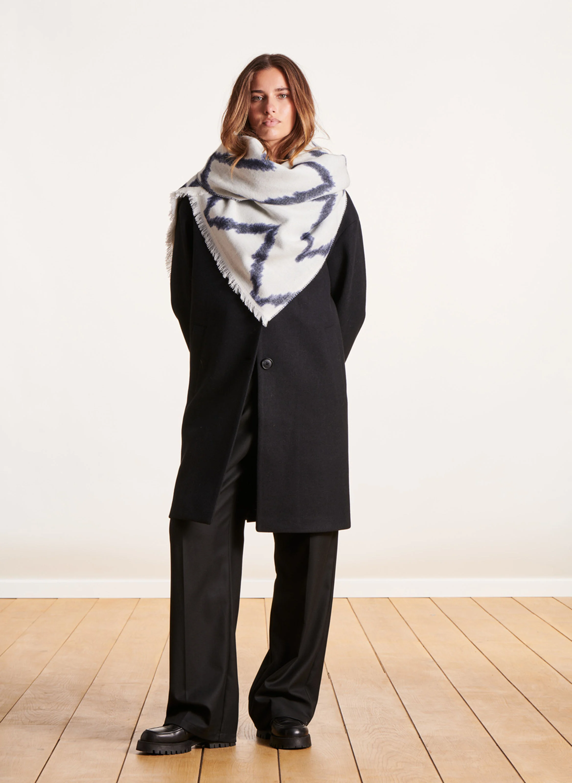 Echarpe jacquard | Blanc