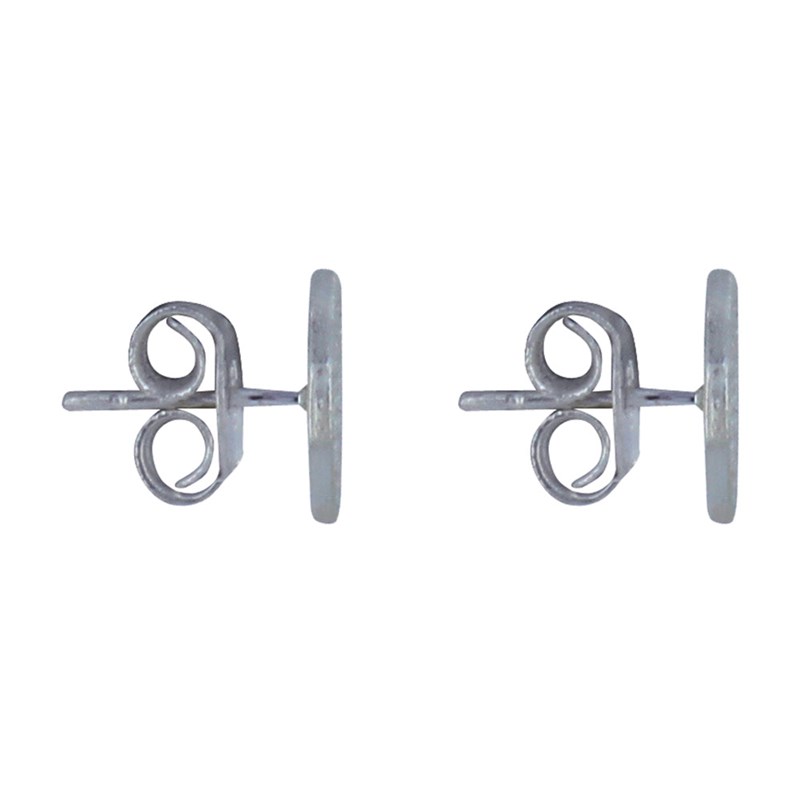 Boucles d'Oreilles Clous Argent Médaille Ronde Tourbillon