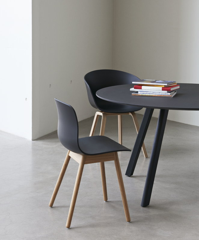HAY stoel AAC 12 - zwart gelakt frame Seating: Dusty Green | Frame: Black Lacquered