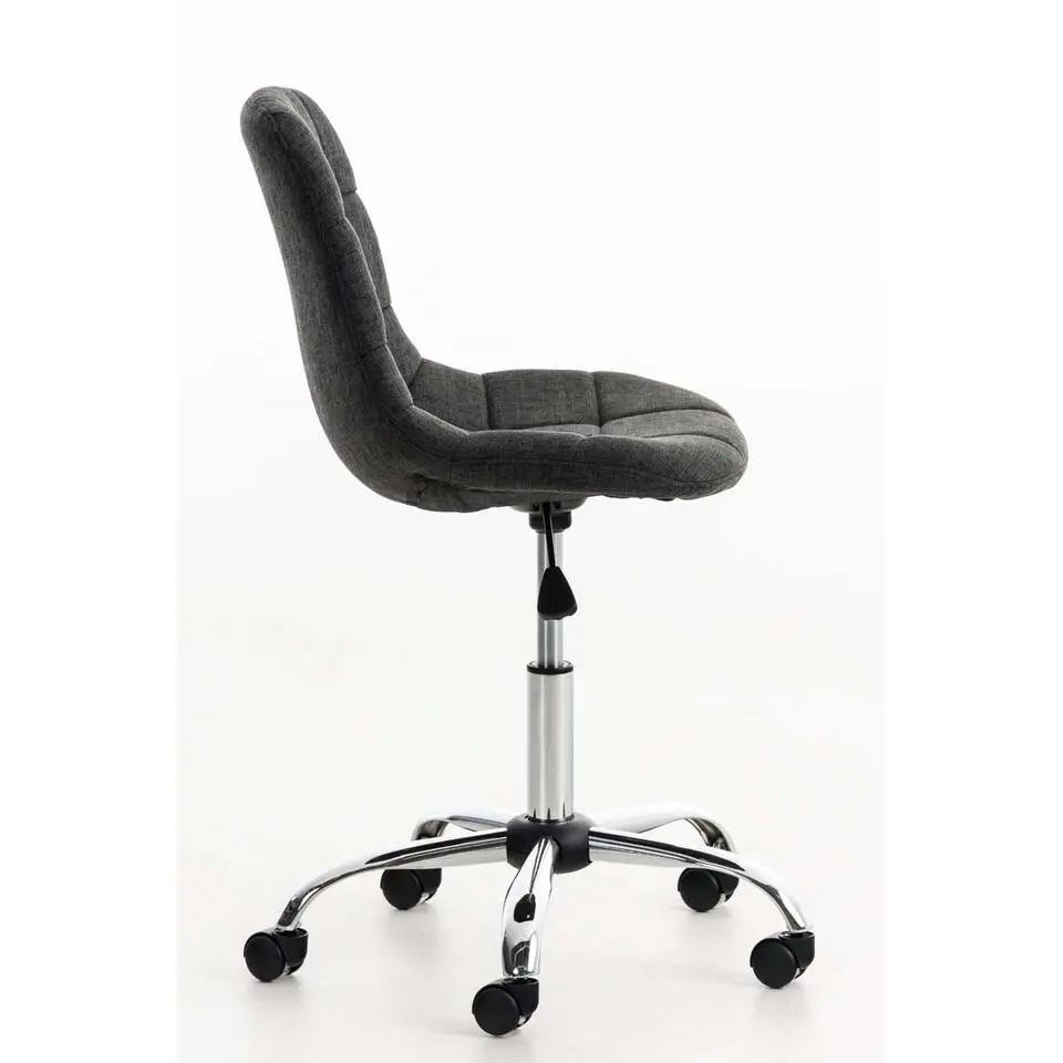 CLP Bureaustoel Emil chroom Frame - Stof - donkergrijs