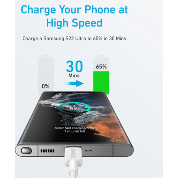 Anker 322 USB-C naar USB-C kabel snelladen 2 m wit