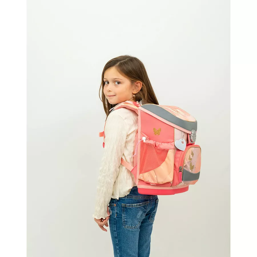 Belmil Schulranzen Mini Fit Schulranzen Set 5-teilig mit Brustgurt Marble