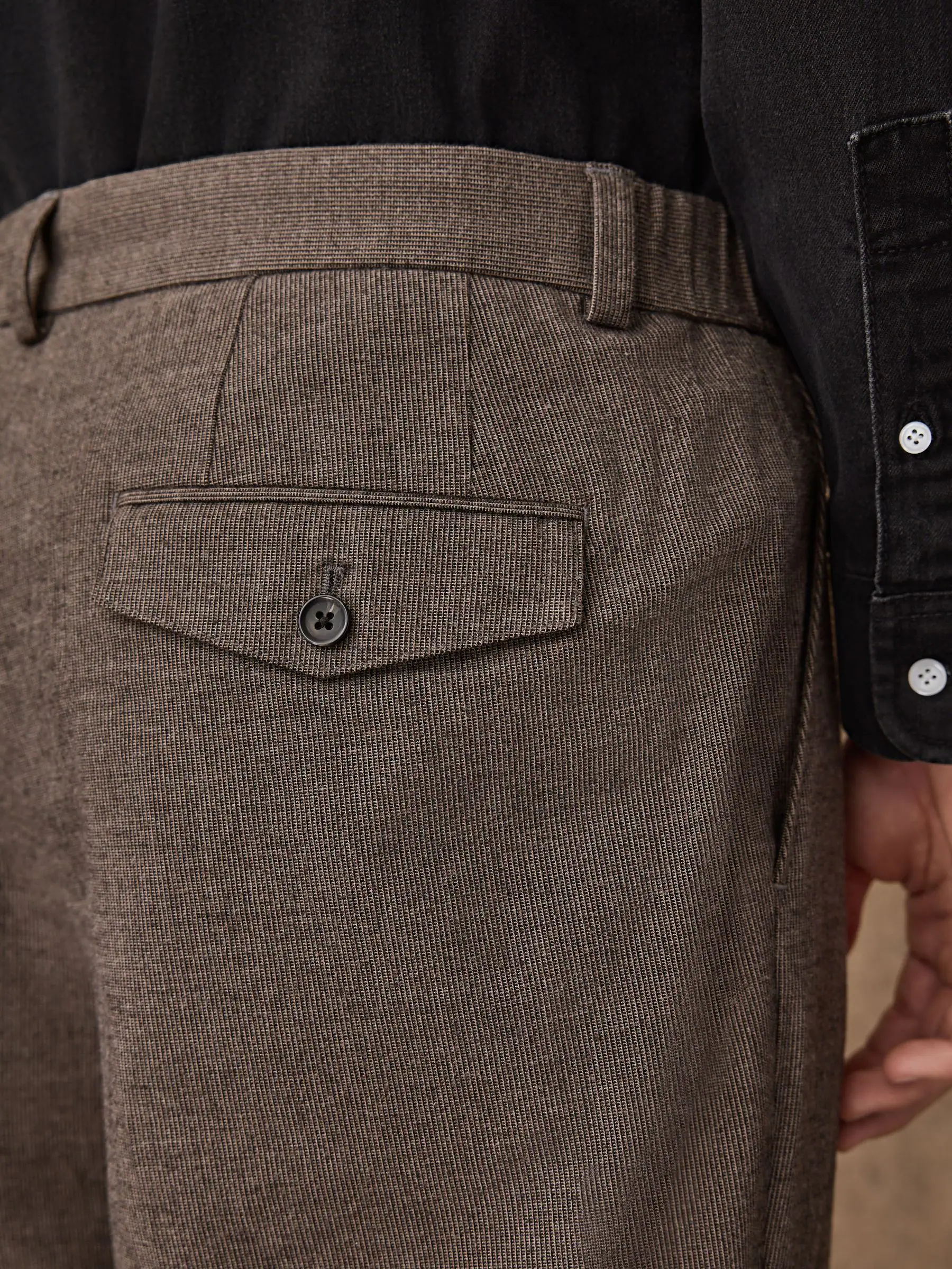 Bruin - Regular Fit Smart Brushed Cotton Textured Trousers