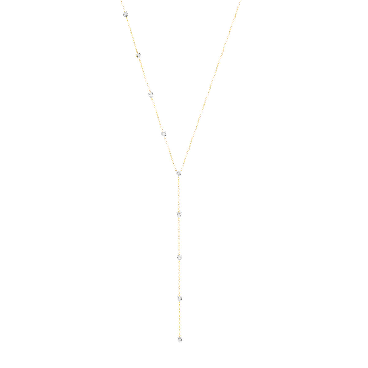 Collier or 375 2 tons, diamants. Longueur 45 cm.