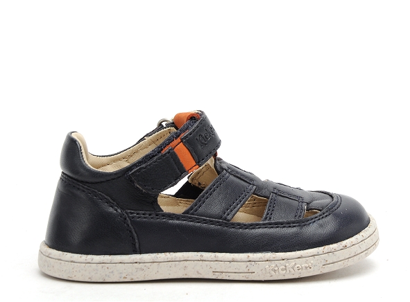 Kickers nu pieds bebe tractus bleu