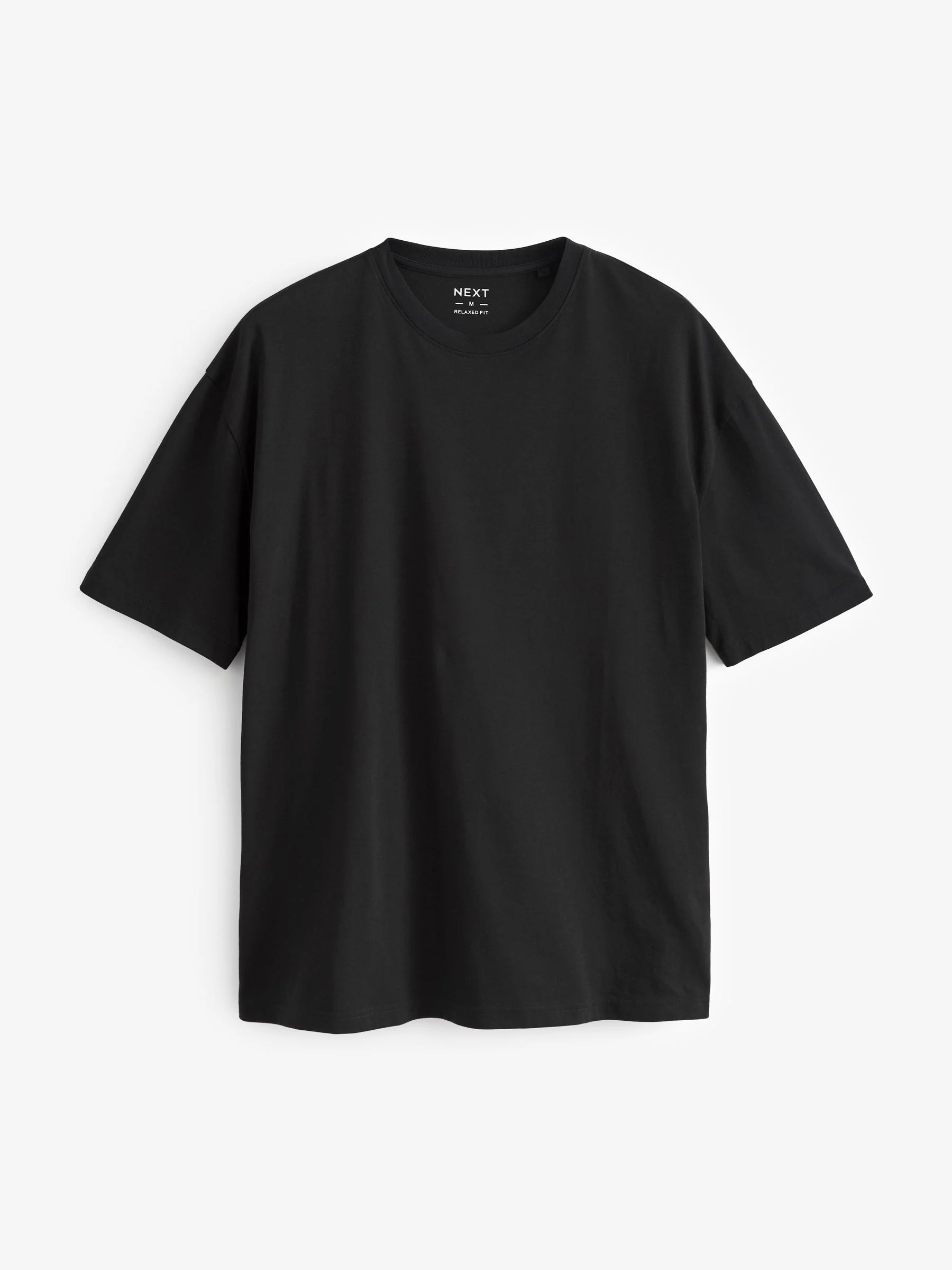 Zwart - Relaxed fit - Essentieel katoenen T-shirt met ronde hals