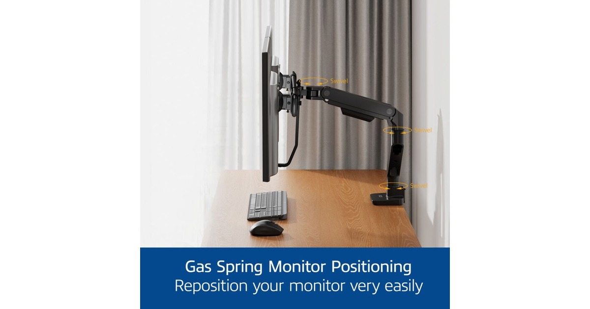 ACT ConnectivityMonitorarm office premium, gasveer, crossbar, 2 monitoren  (Zwart)