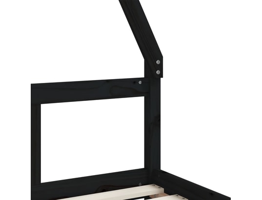 VIDAXL - Lit enfant Cadre de lit pour enfant noir 80x160 cm bois de pin massif