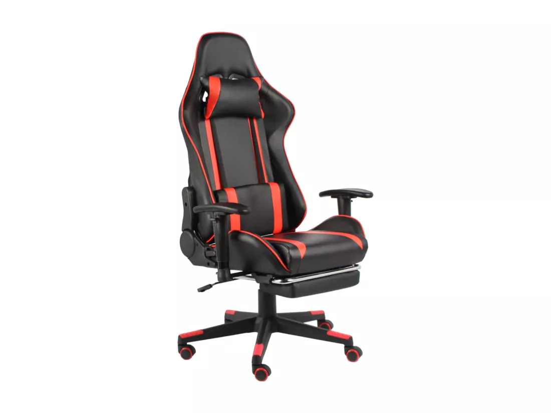Chaise de jeu pivotante avec repose-pied Rouge PVC