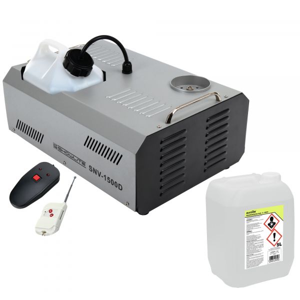 Showlite Complete Set SNV-1500D Dmx Fog Machine 1500W Incl. Remote Control   5L Liquid Fog