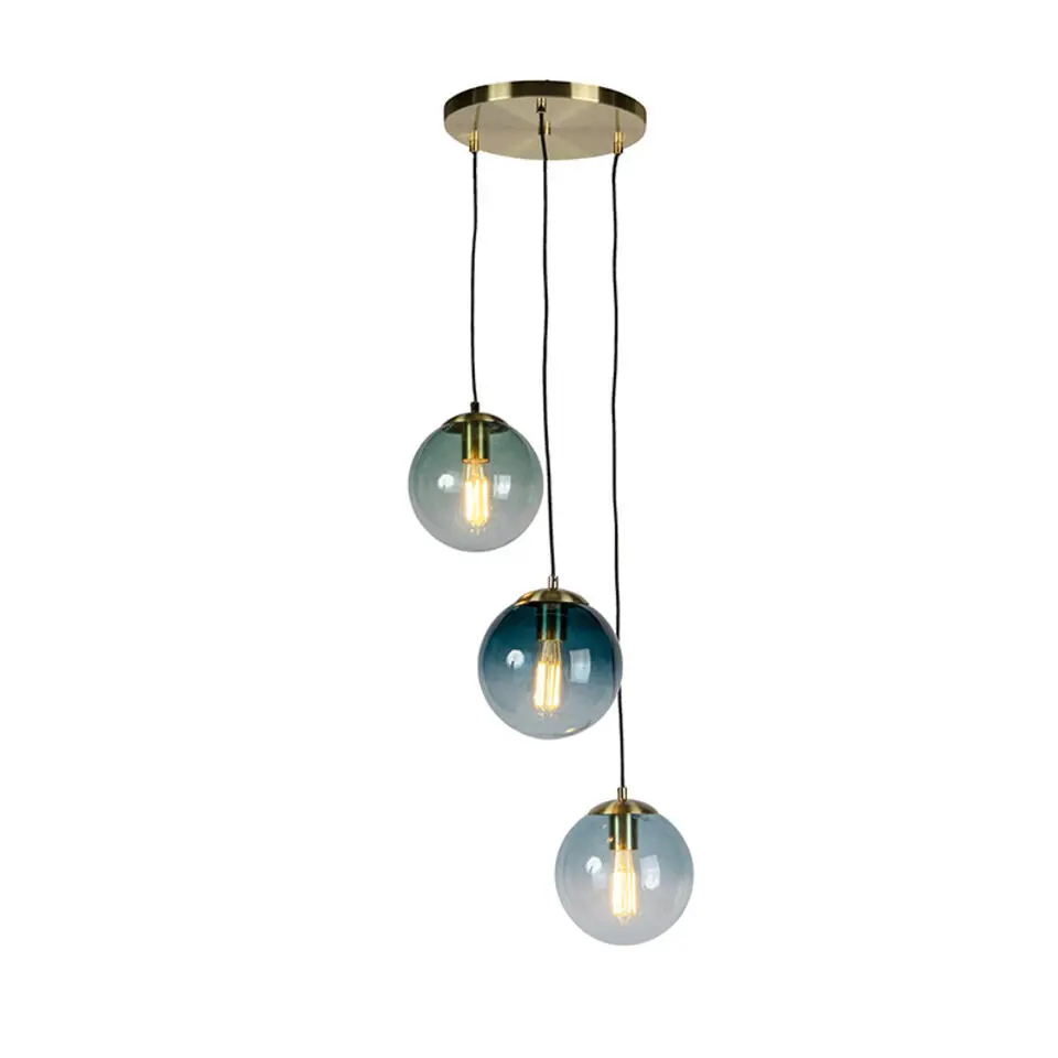 Qazqa hanglampen pallon goudkleurig e27