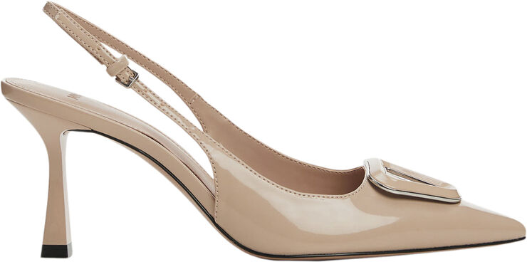 MANGO Patent leather-effect slingback sho Lt-pastel pink
