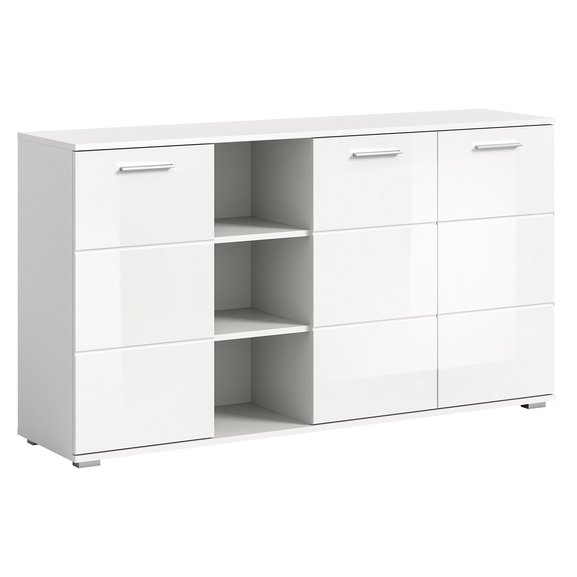 Kommode PREGO - weiß Hochglanz-weiß - 150 cm