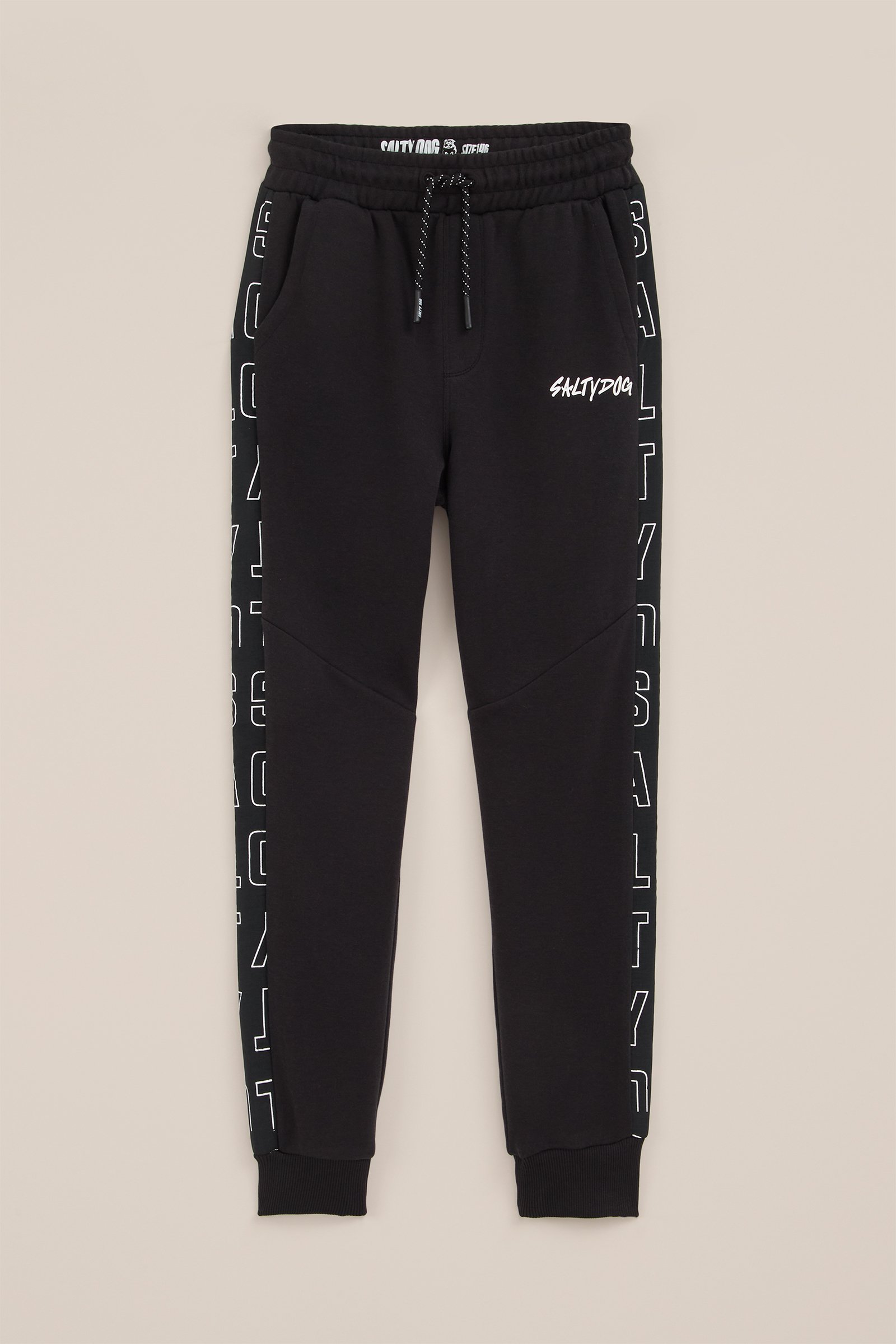Jongens joggingbroek met tapedetail Salty Dog Zwart