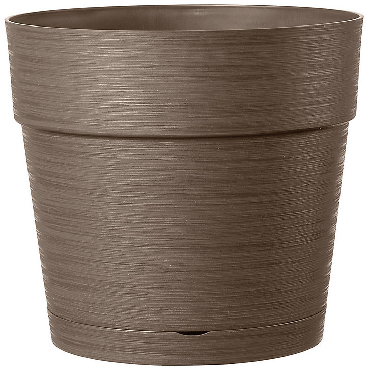 Pot rond à réserve d'eau plastique Deroma Save R camel ø20 x h.18 cm