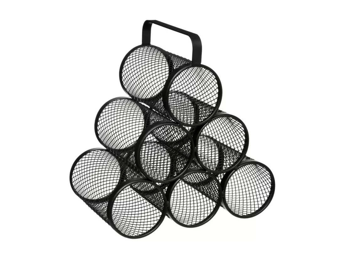 Range Bouteilles en métal noir capacité 6 Bouteilles H 30 cm