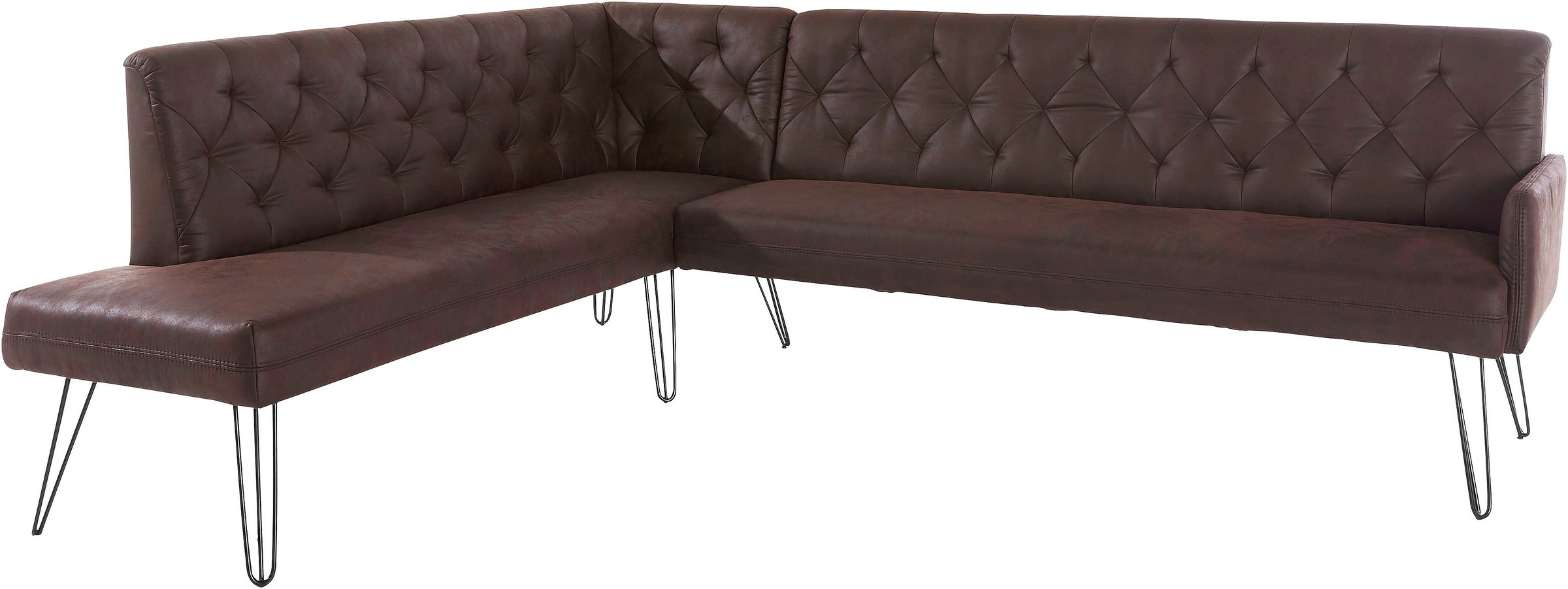 exxpo - sofa fashion Eckbank »Doppio, Chesterfield Optik, komfortabel und bequem, hohe Designfüsse« Frei im Raum stellbar
