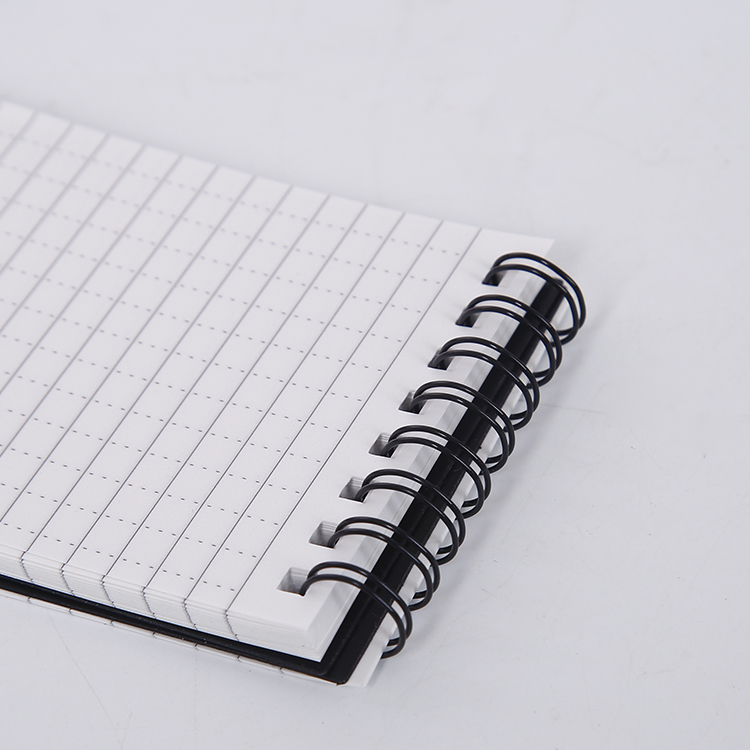(7.5x12.5cm) Notizblock College Notebook Spiralbindung Spritzwassergeschützt 80gm2 Satiniert - Schwarz