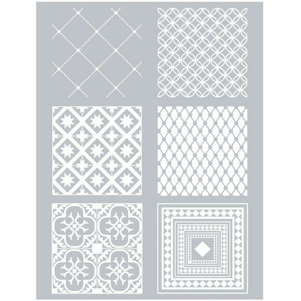 Pochoir pâte polymère carreaux de ciment 11,4 x 15,3 cm