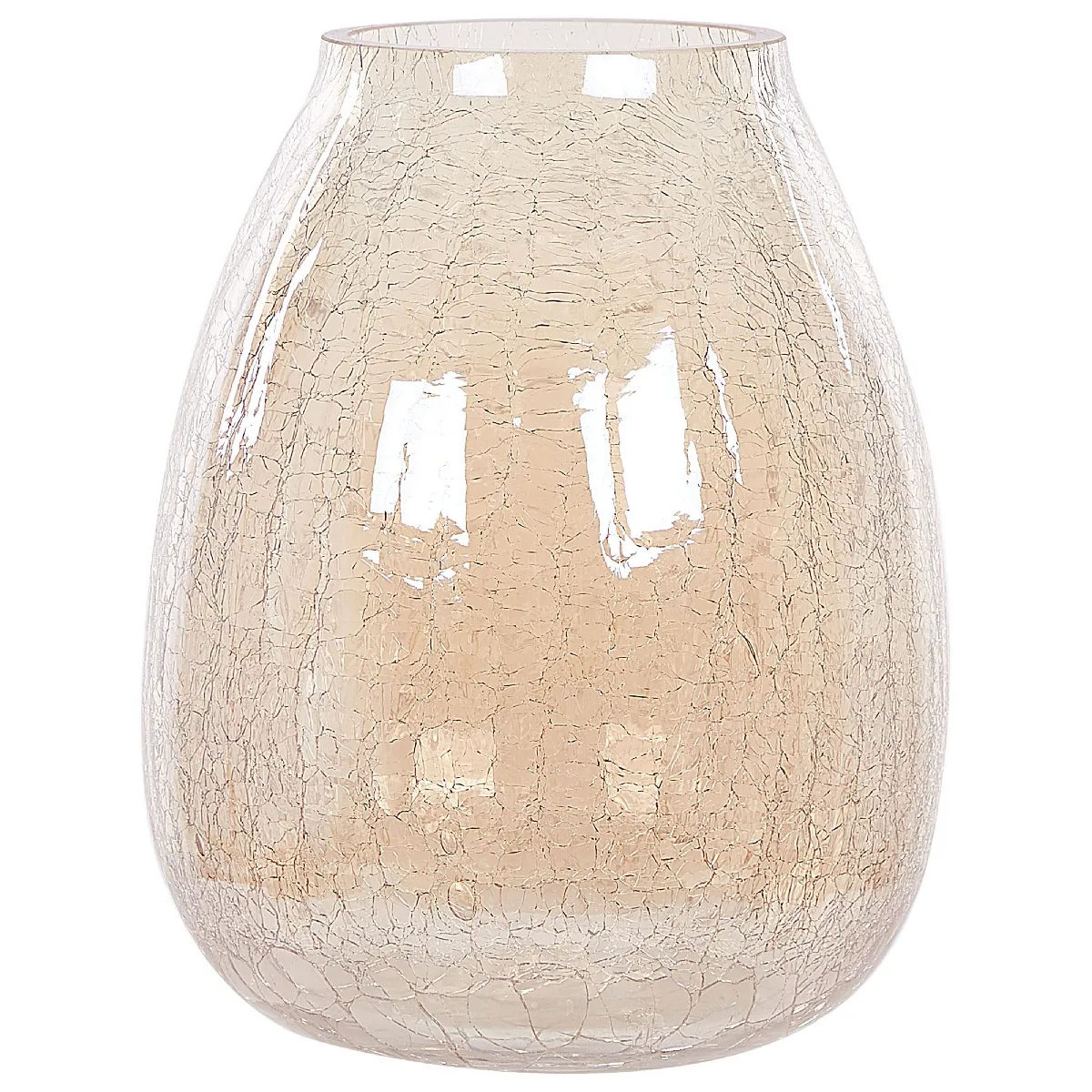 Beliani Vase à Fleurs Likoporia - Verre Beige 22 cm